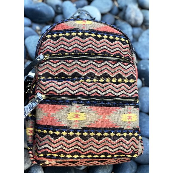 NEW Moda Luxe Tribal Ethnic Aztec Geometric Boho Gypsy Travel Backpacks Book Bag - Picture 5 of 11